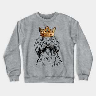 Briard Dog King Queen Wearing Crown Crewneck Sweatshirt